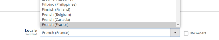 Select locale for store view Magento