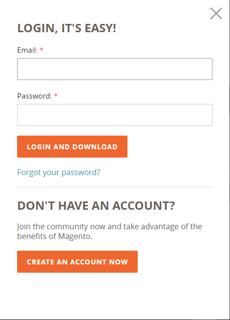 magento download login