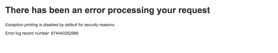 magento exception printing