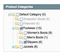 magento product categories