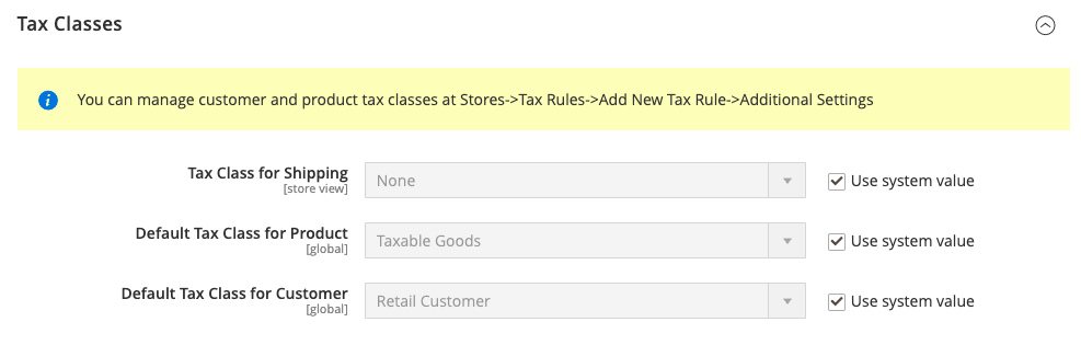 manage tax class Magento