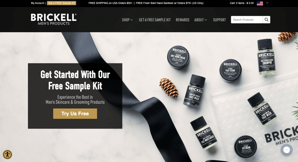 men skincare brand example