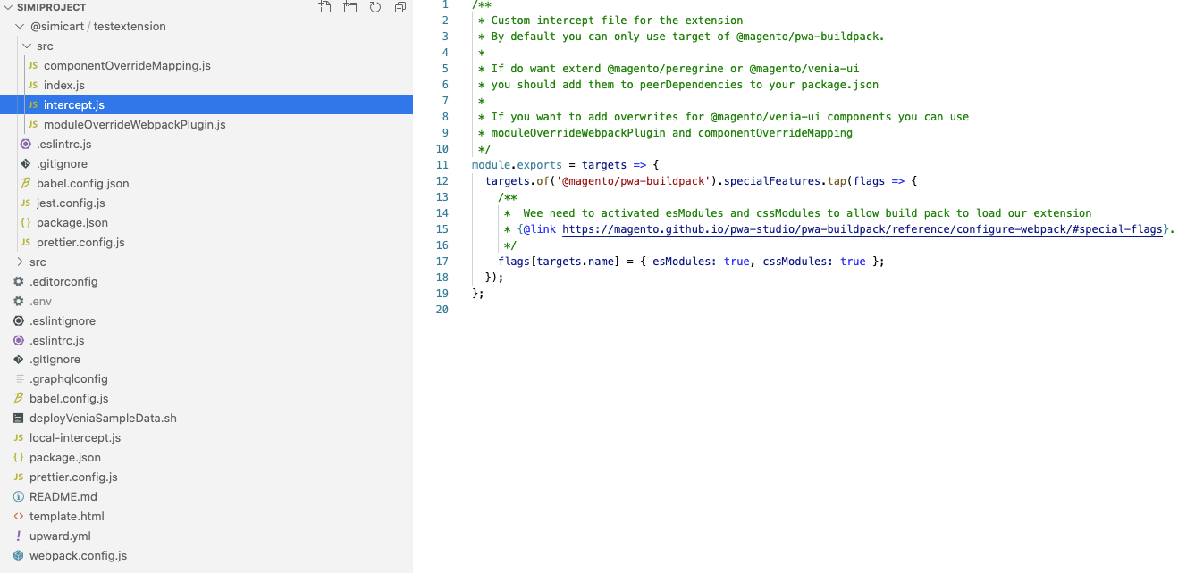 Open the created directory