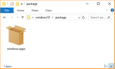 PWA package appX