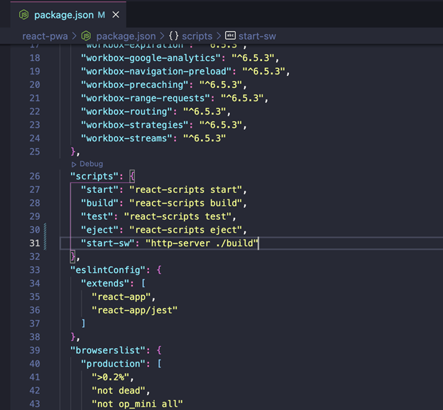 package json file