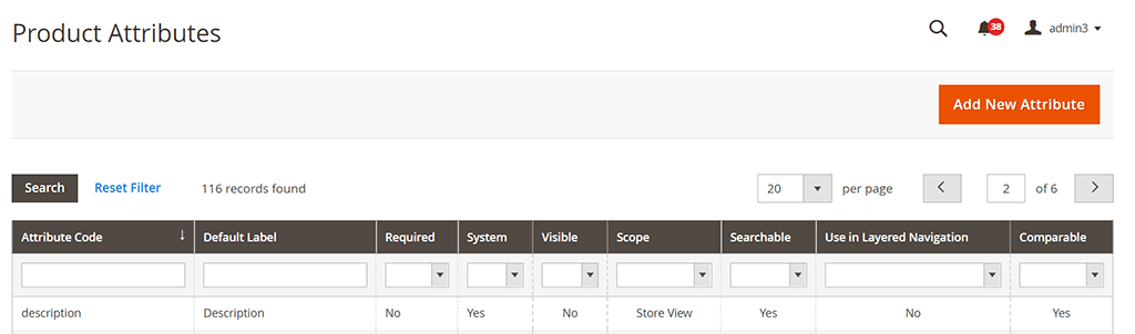 Product attributes