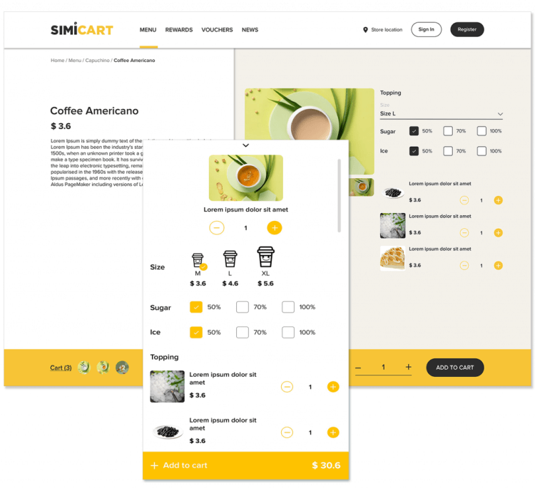 Product Detail Page - SimiCart Food Ordering Solution