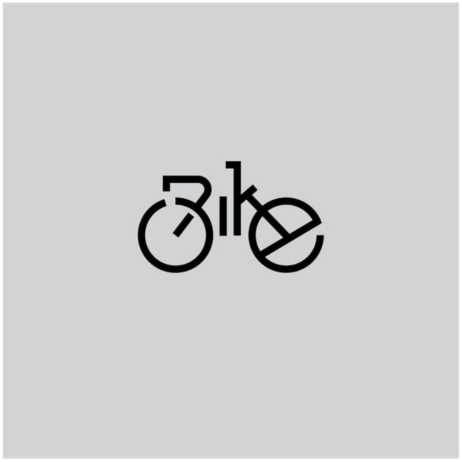 a text typography resembling a bike