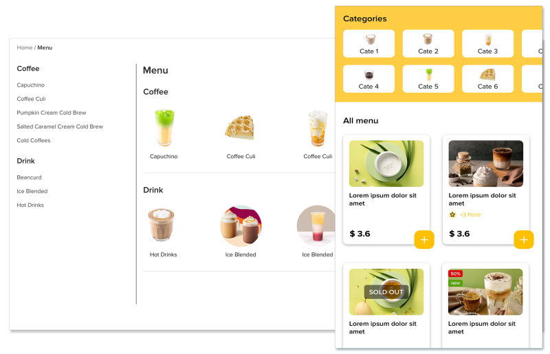 Product List Page - SimiCart Food Ordering Solution