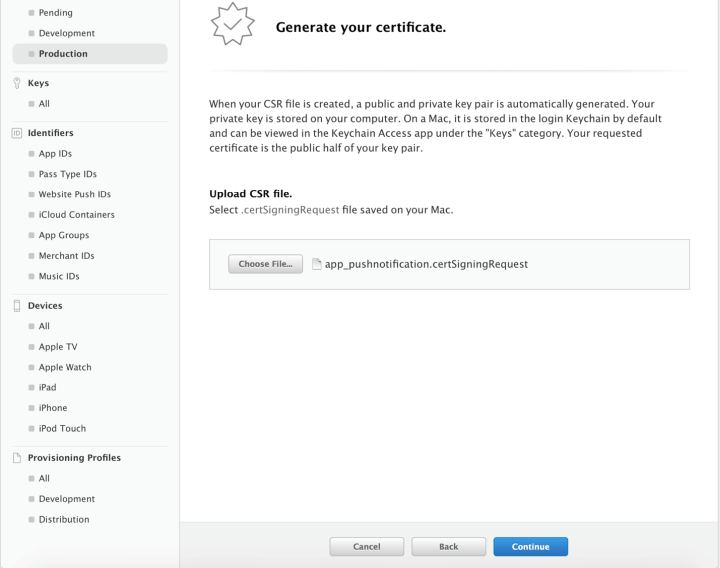 generate your certificate