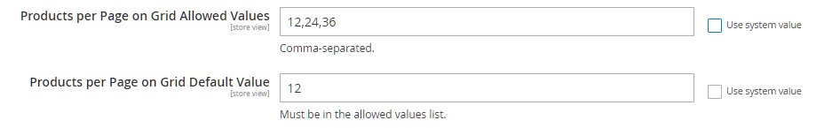 Product per page on grid