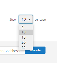 Number of products to be shown per page