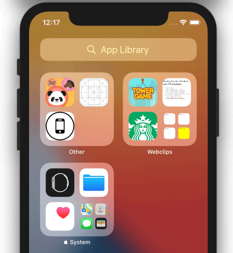 App Library in iOS