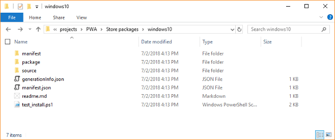PWABuilder generated AppX package