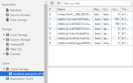 PWA Offline Cache Storage