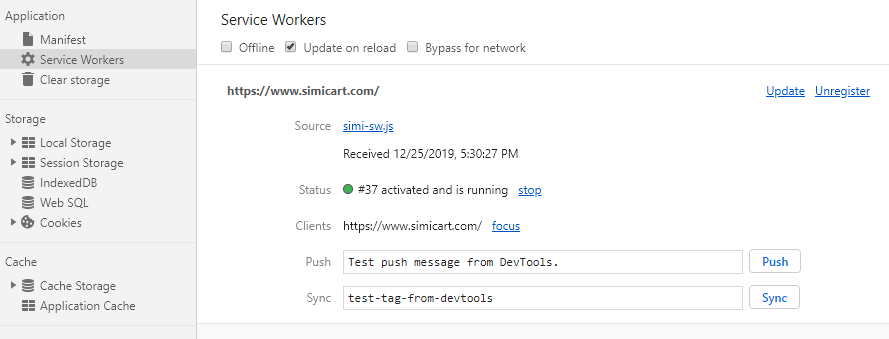 SimiCart service workers