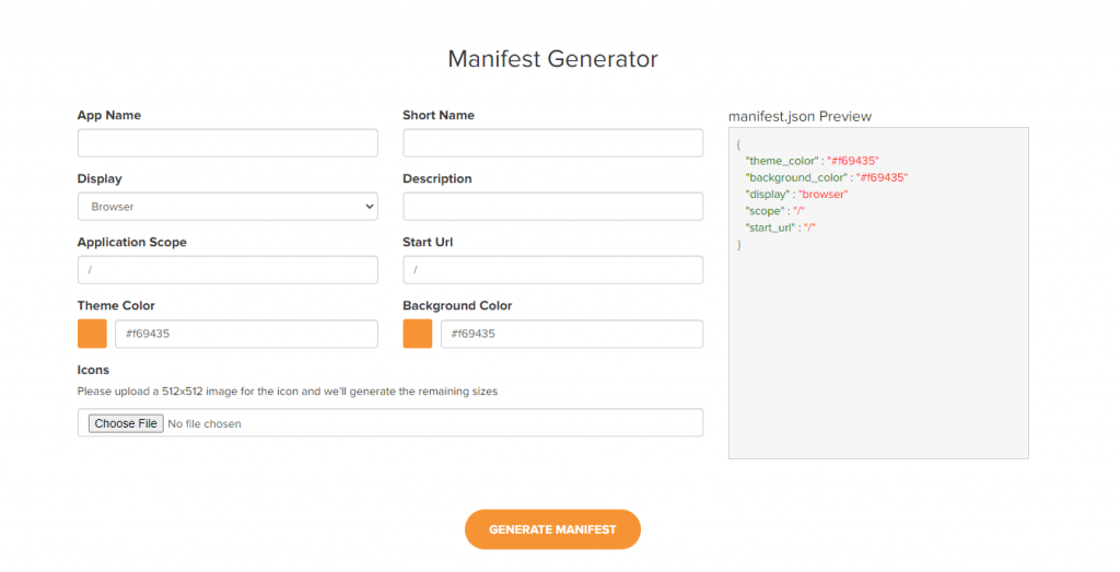 SimiCart Web App Manifest Generator