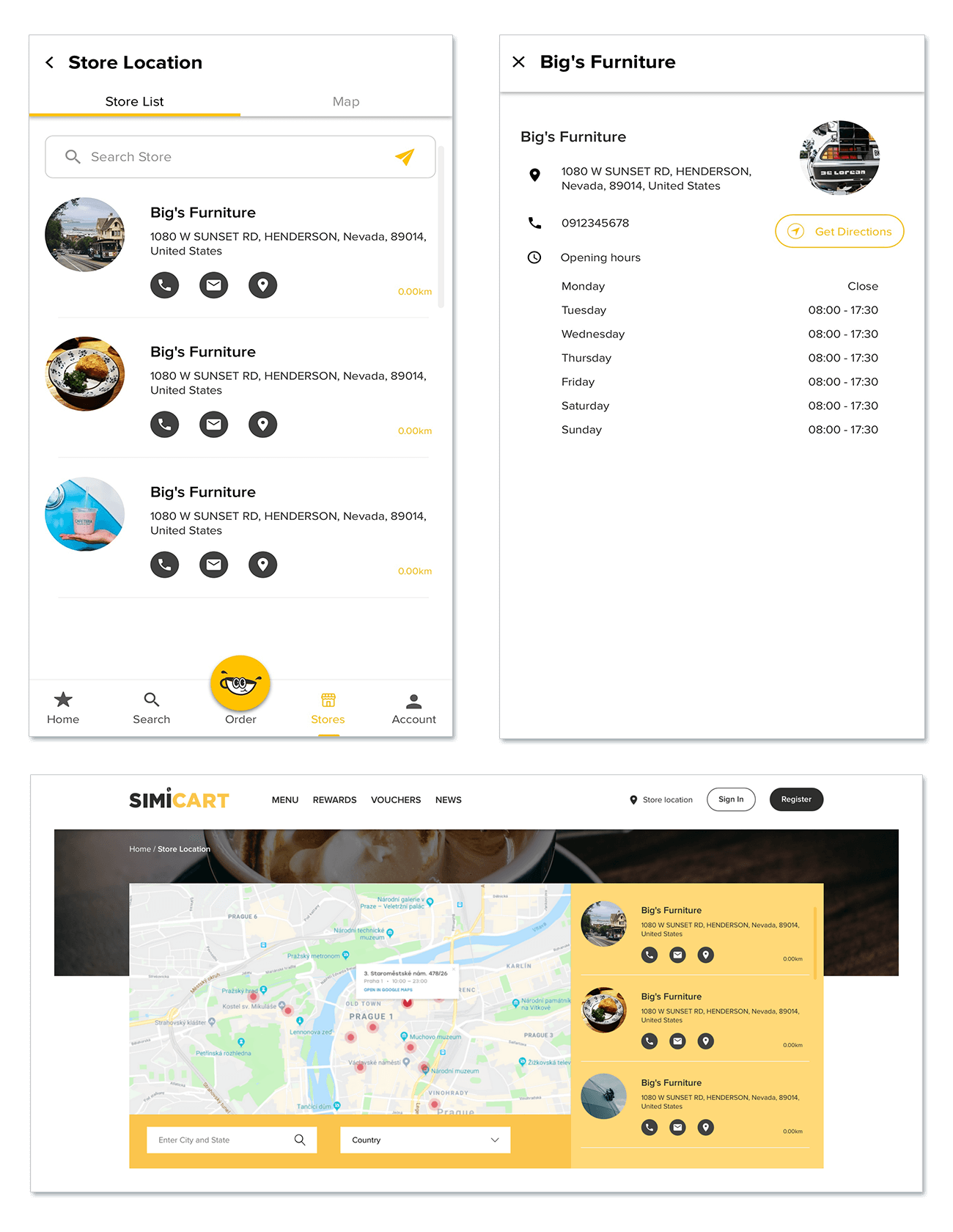 Store Location - SimiCart Food Ordering Solution