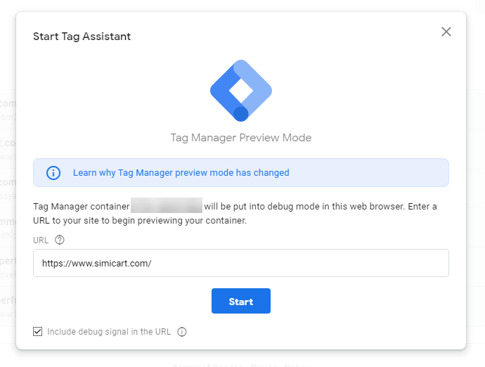 start Tag Assistant