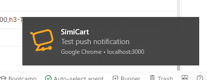 Test push notification result