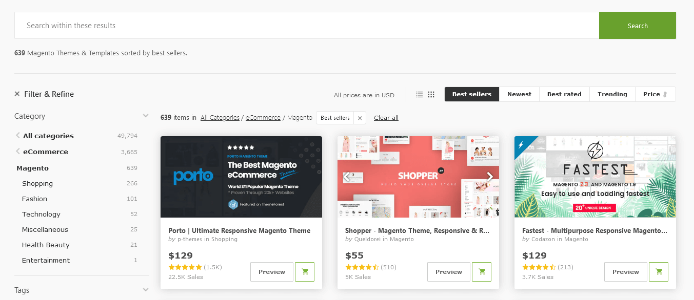 ThemeForest Magento themes
