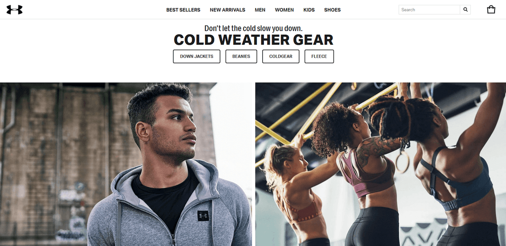 Under Armour UK website storefront
