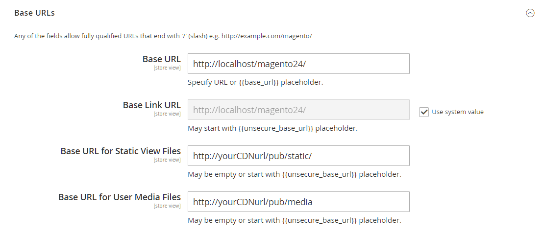 Setting up unsecure CDN URLs Magento 2