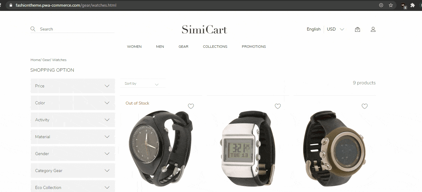 Fashion theme user expereince