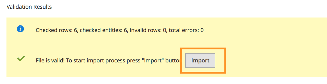 magento validation result