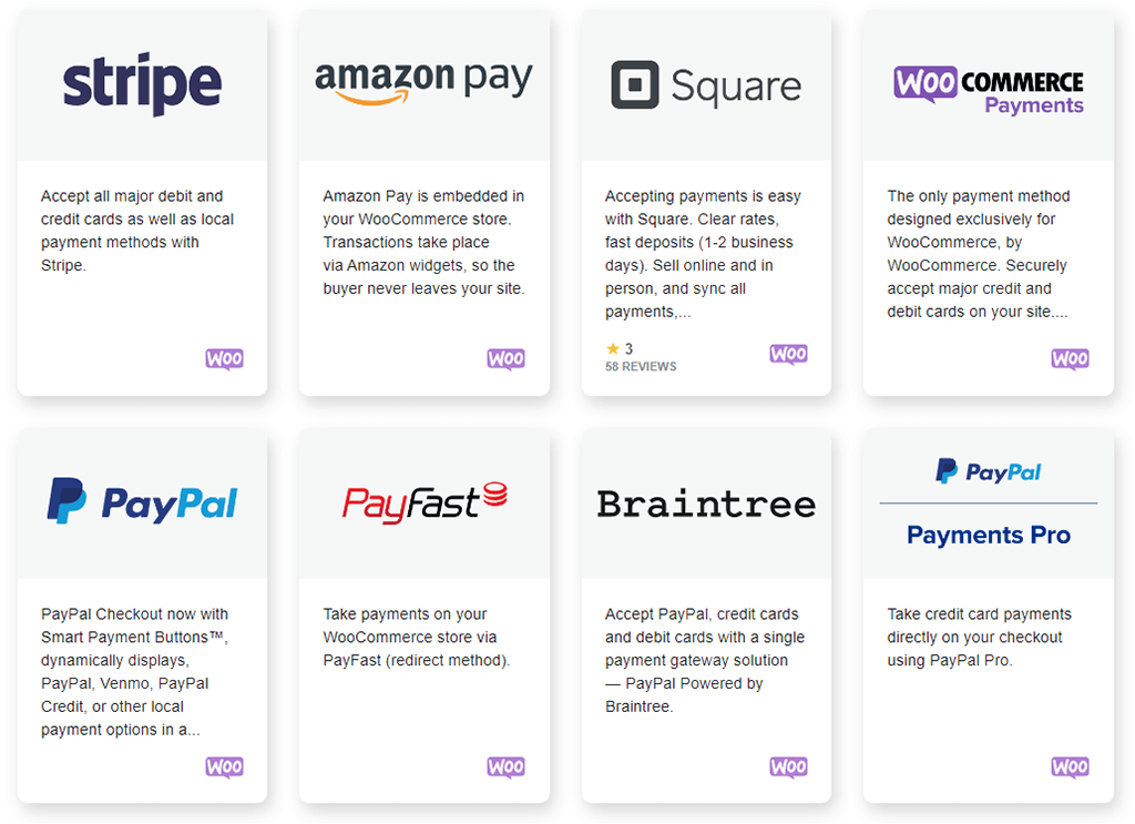 Woocommerce payment extensions