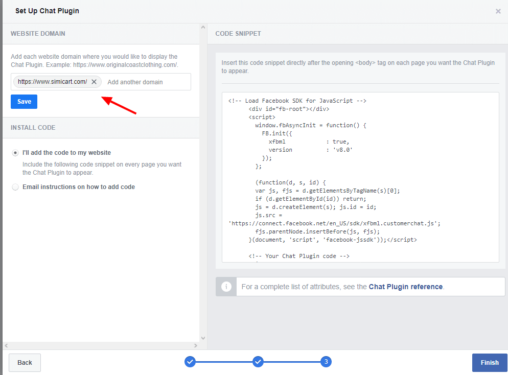 Fb chat code add google tag manager